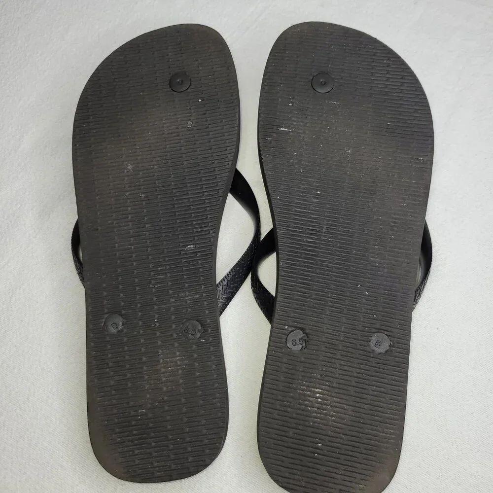 Havaianas Men's Black Tropical Soul Flip Flops Leaf Floral Sandals Size 13